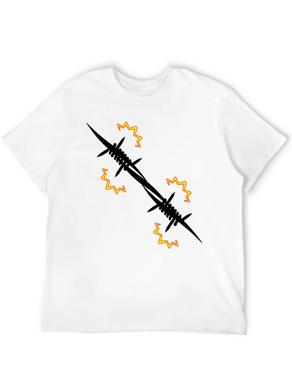 Barbed Wire Graphic Black T-Shirt