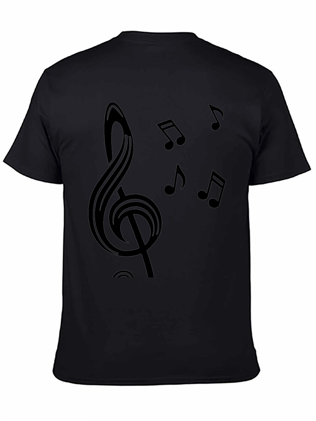 Music Note Graphic Black T-Shirt