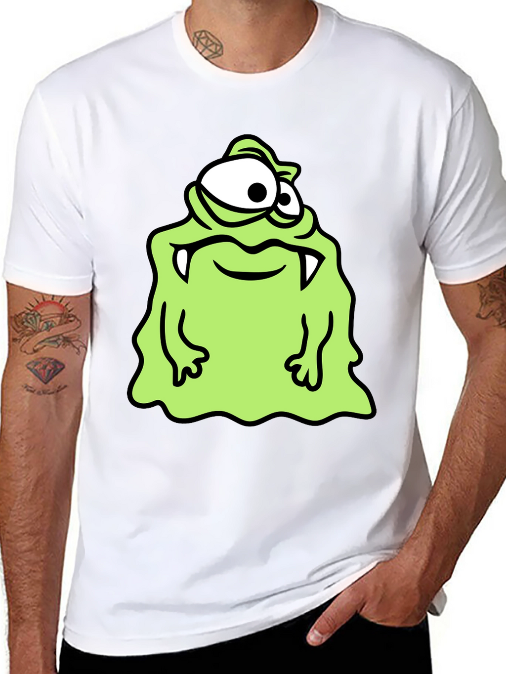 Monster Cartoon Graphic Print T-Shirt