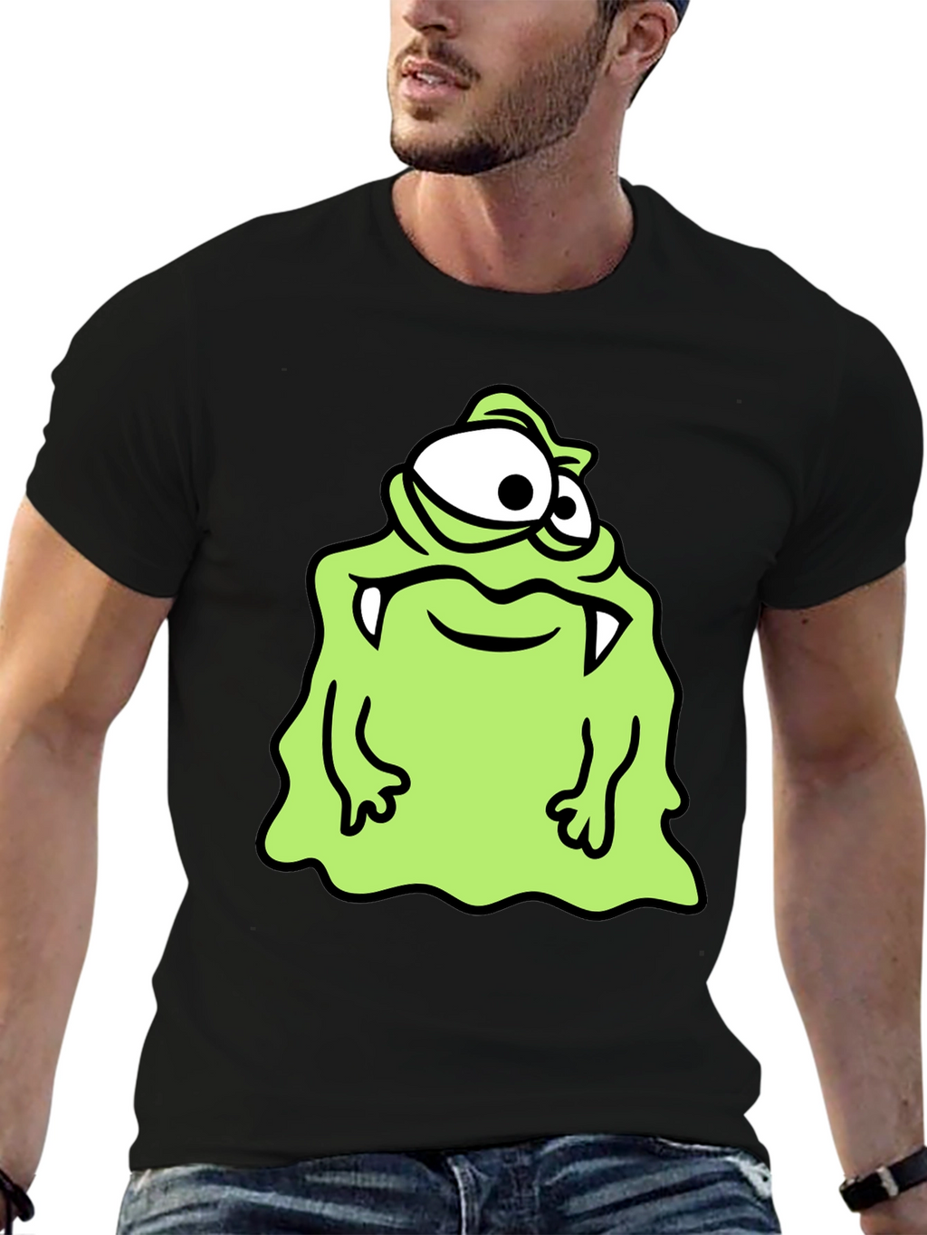 Monster Cartoon Graphic Print T-Shirt