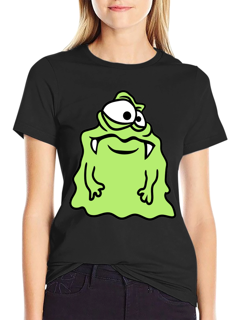 Monster Cartoon Graphic Print T-Shirt
