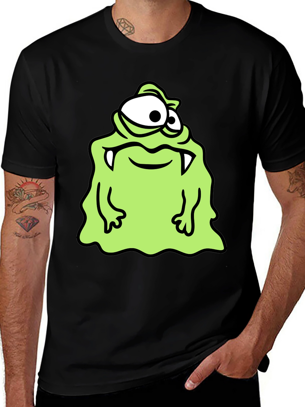 Monster Cartoon Graphic Print T-Shirt
