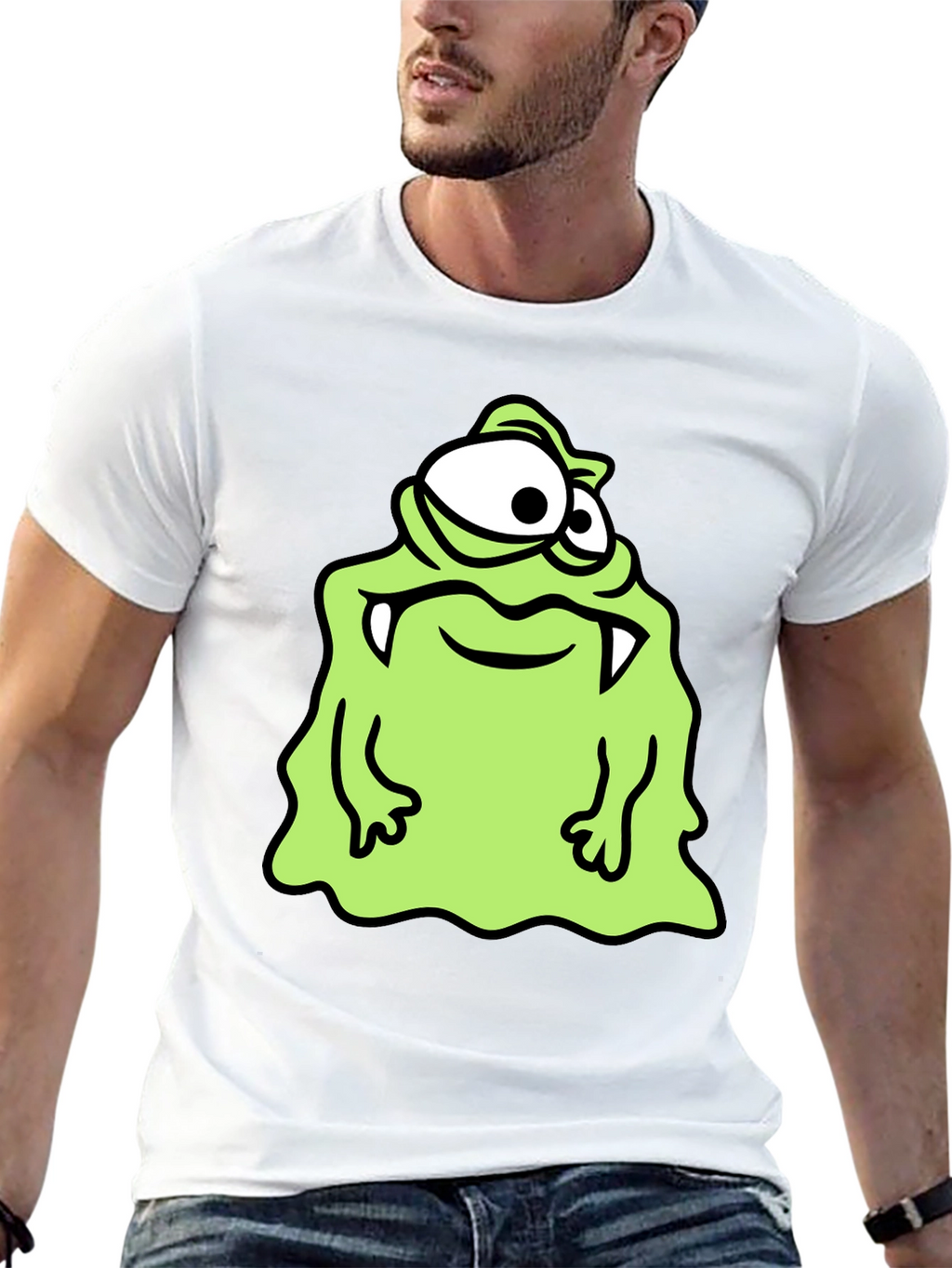 Monster Cartoon Graphic Print T-Shirt