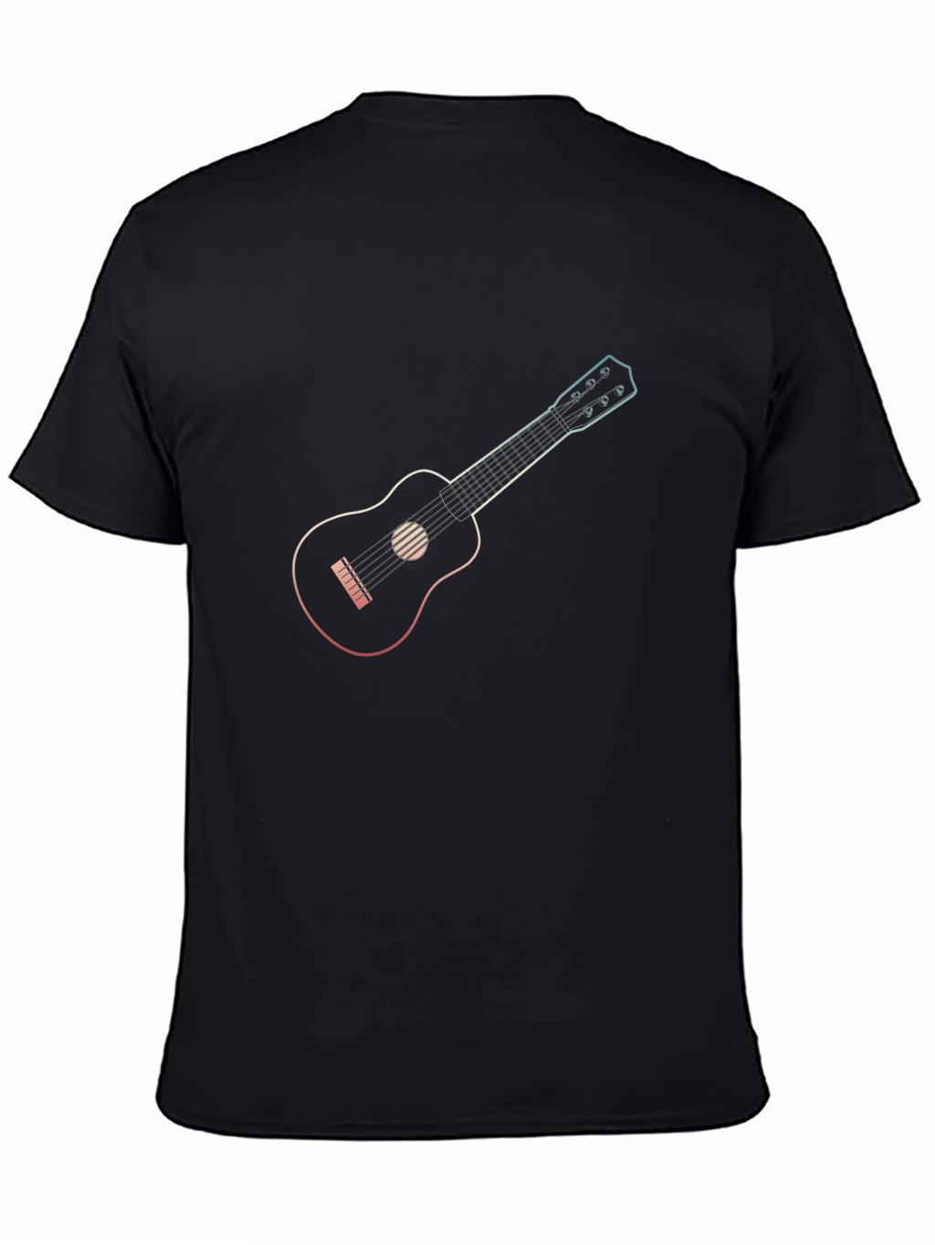 Ukulele Graphic Tee - Black Cotton T-Shirt