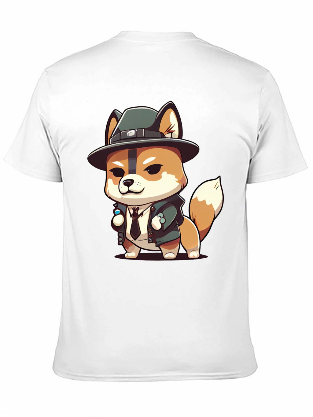Cartoon Dog Detective Black T-Shirt