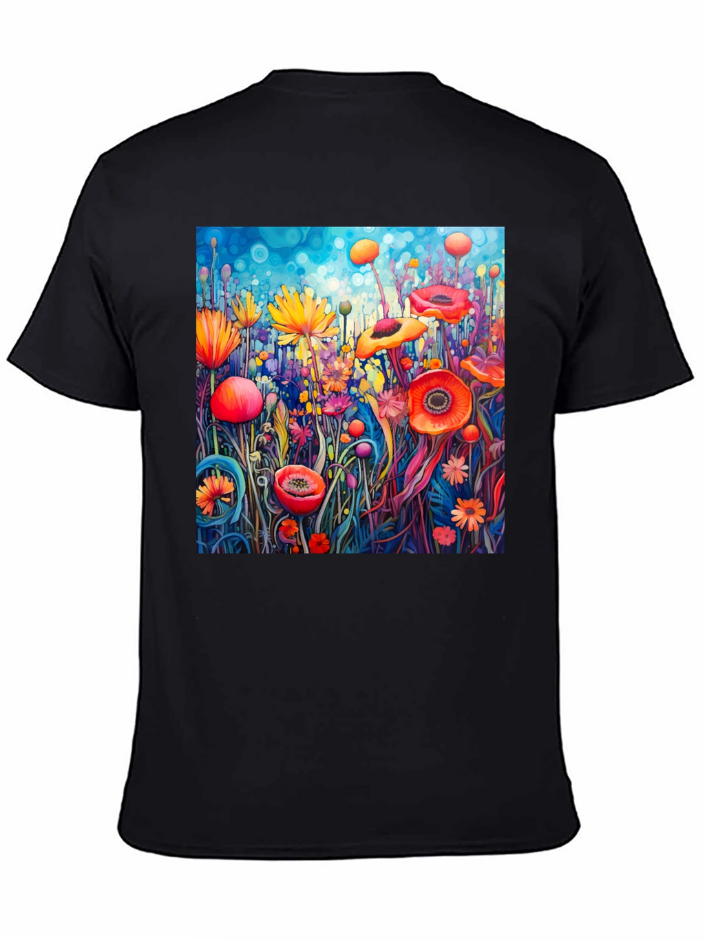 Vibrant Floral Art Print T-Shirt
