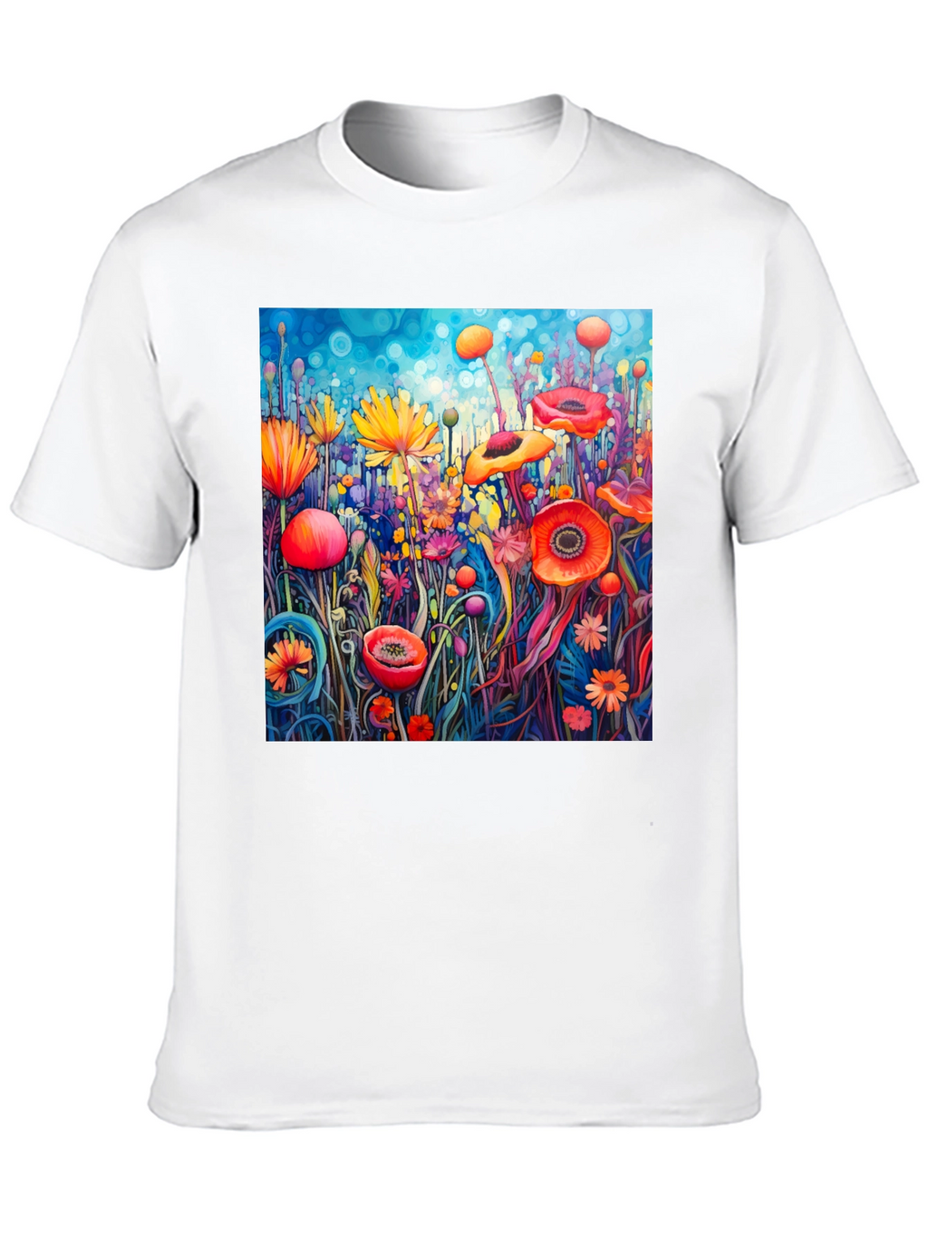Vibrant Floral Art Print T-Shirt