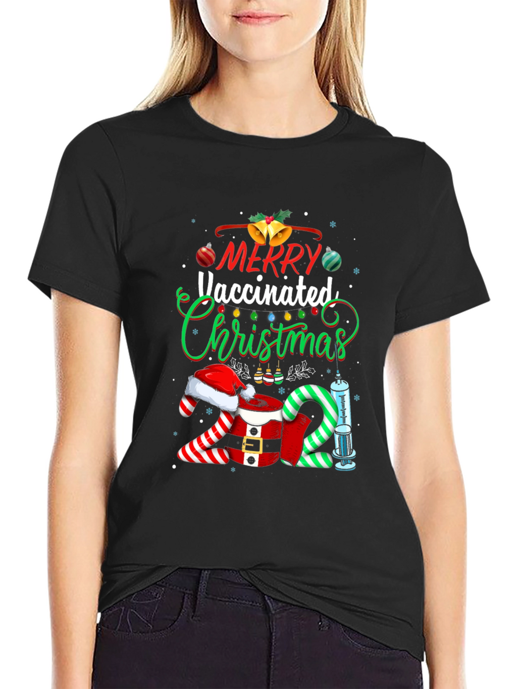 Merry Vaccinated Christmas 2021 T-Shirt