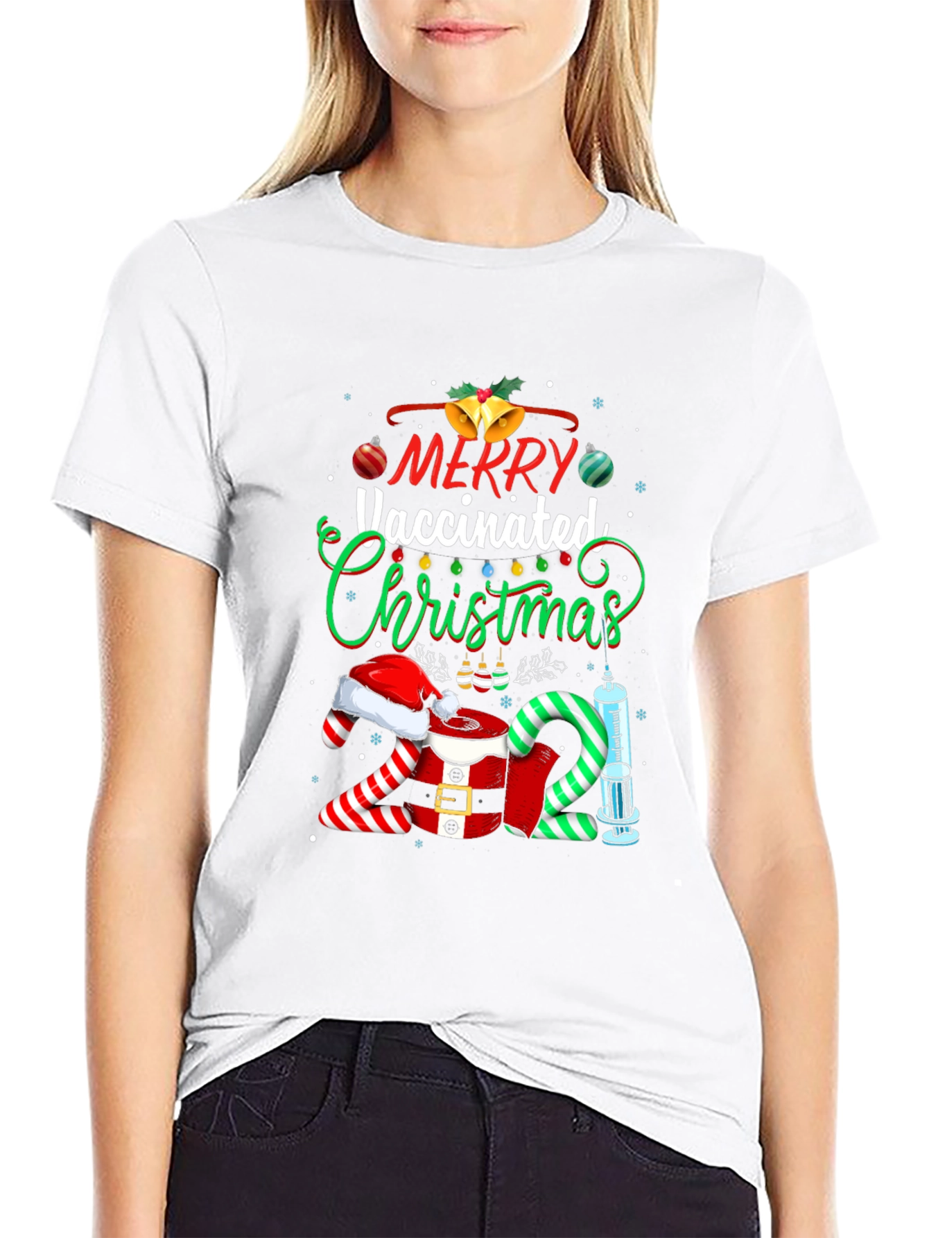Merry Vaccinated Christmas 2021 T-Shirt