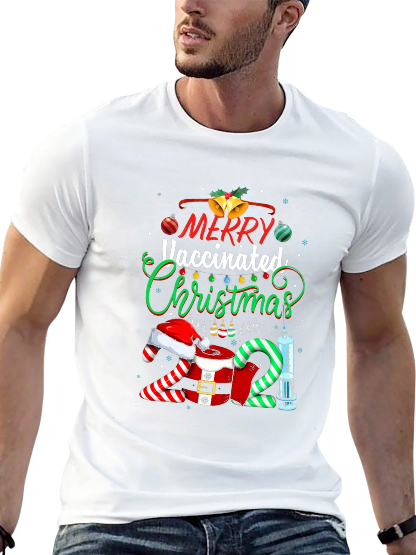 Merry Vaccinated Christmas 2021 T-Shirt