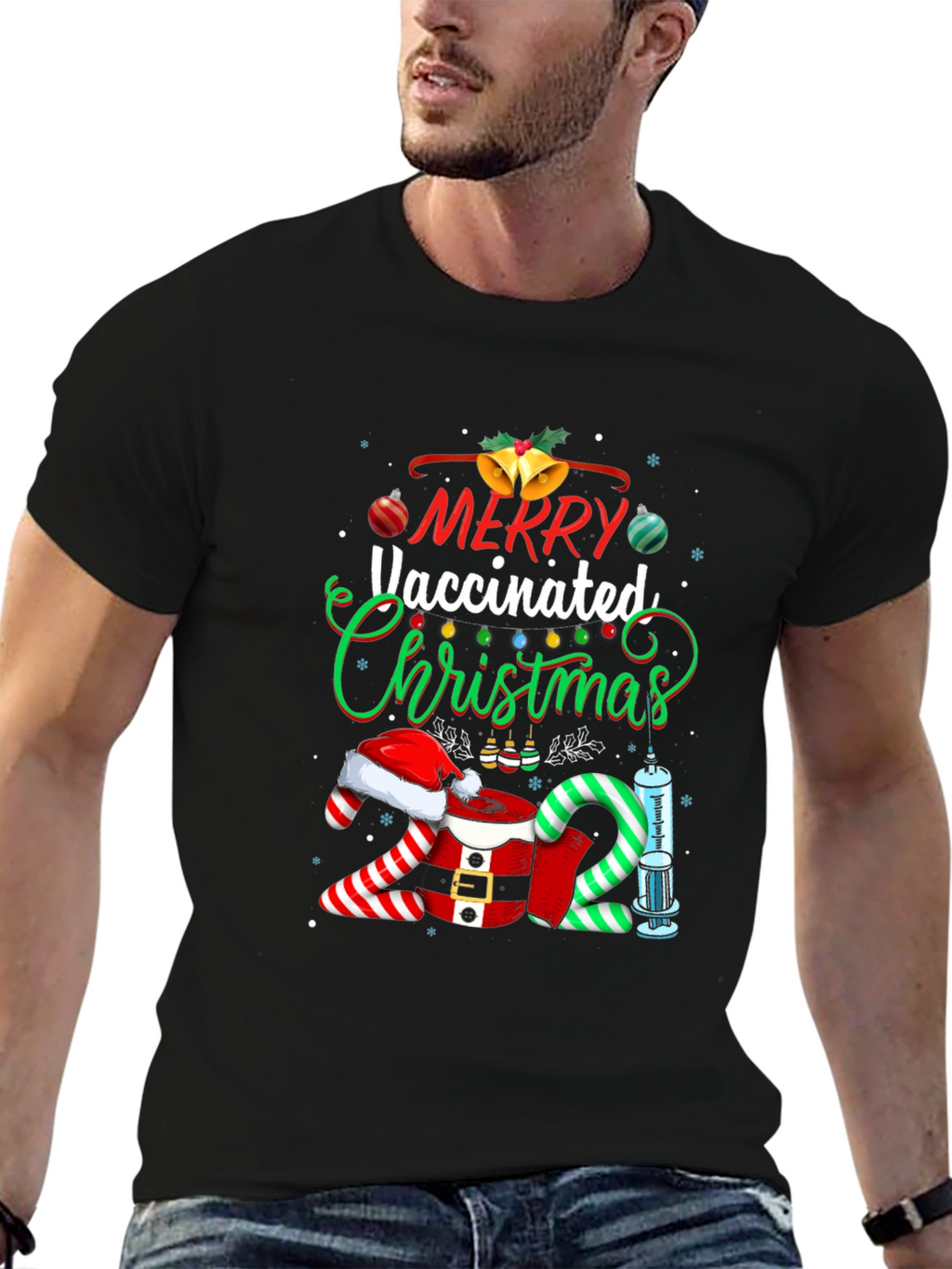 Merry Vaccinated Christmas 2021 T-Shirt