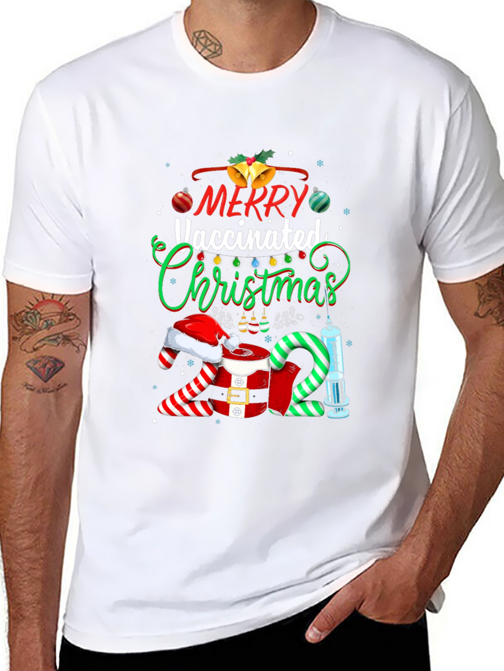 Merry Vaccinated Christmas 2021 T-Shirt