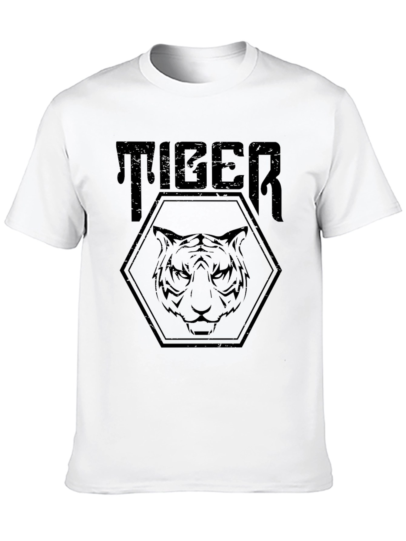 Tiger Graphic Print Black T-Shirt