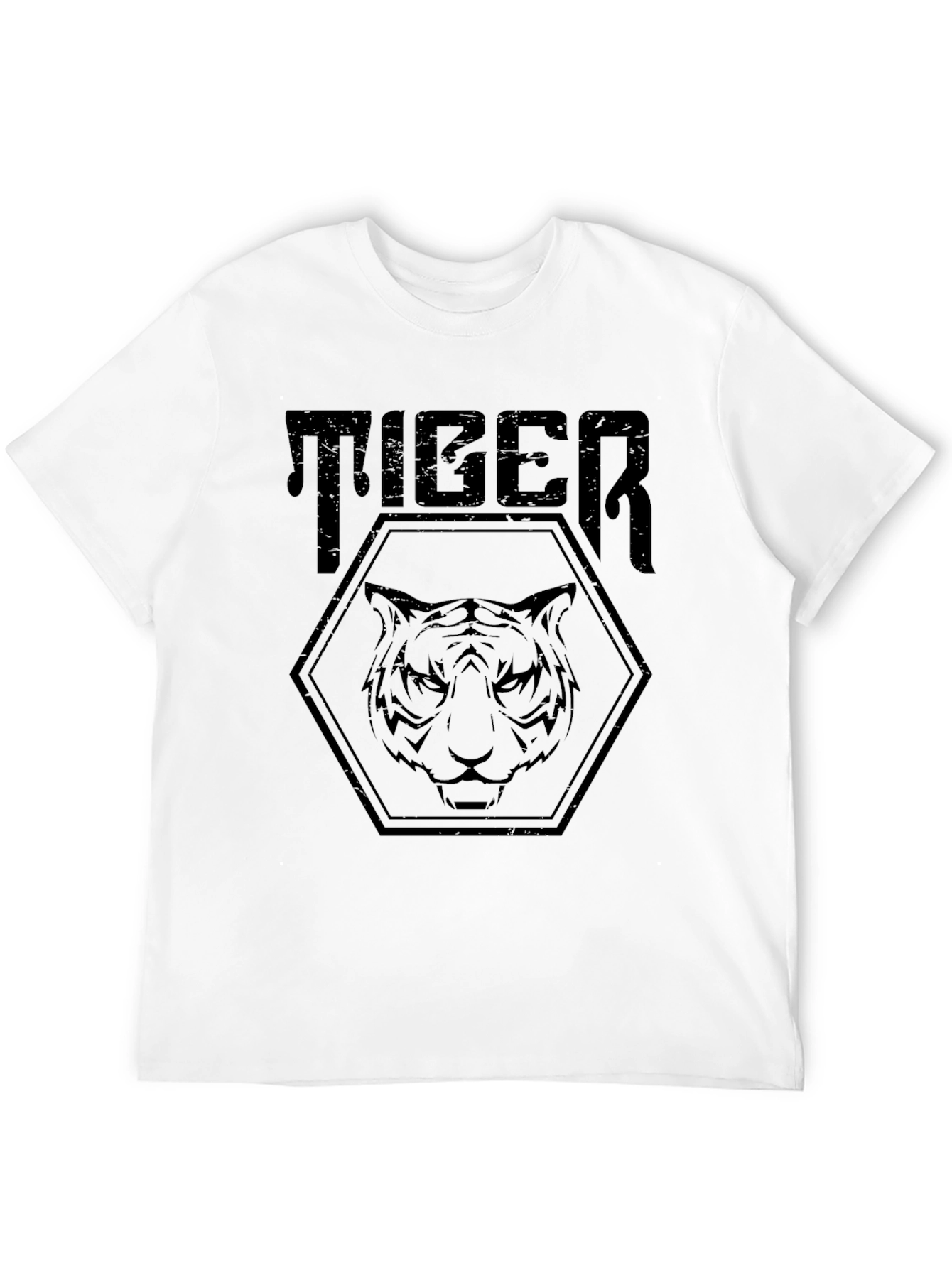 Tiger Graphic Print Black T-Shirt