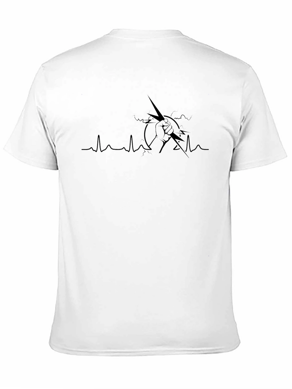 Black Lightning Bolt Heartbeat T-Shirt