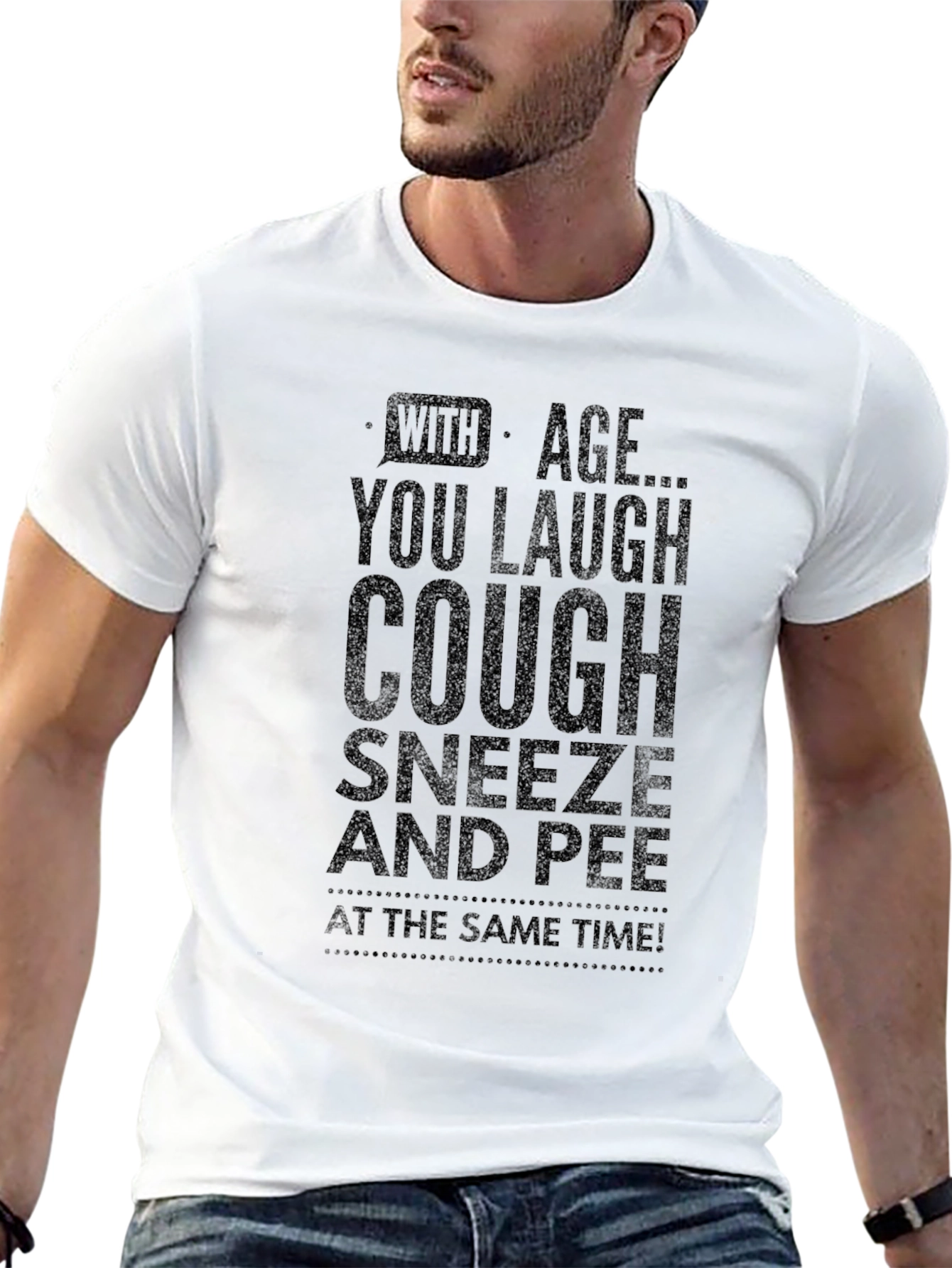 Humorous With Age... Black Graphic T-Shirt
