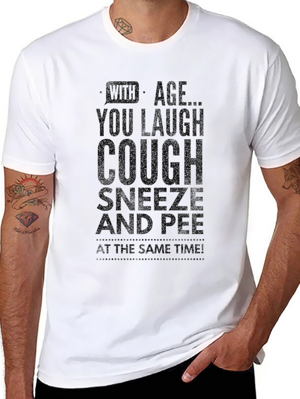 Humorous With Age... Black Graphic T-Shirt