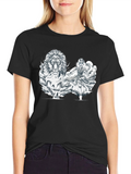 Lion & Warrior Graphic Print Black T-Shirt