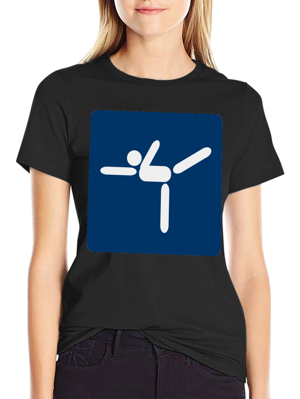 Yoga Pose Graphic Tee - Black