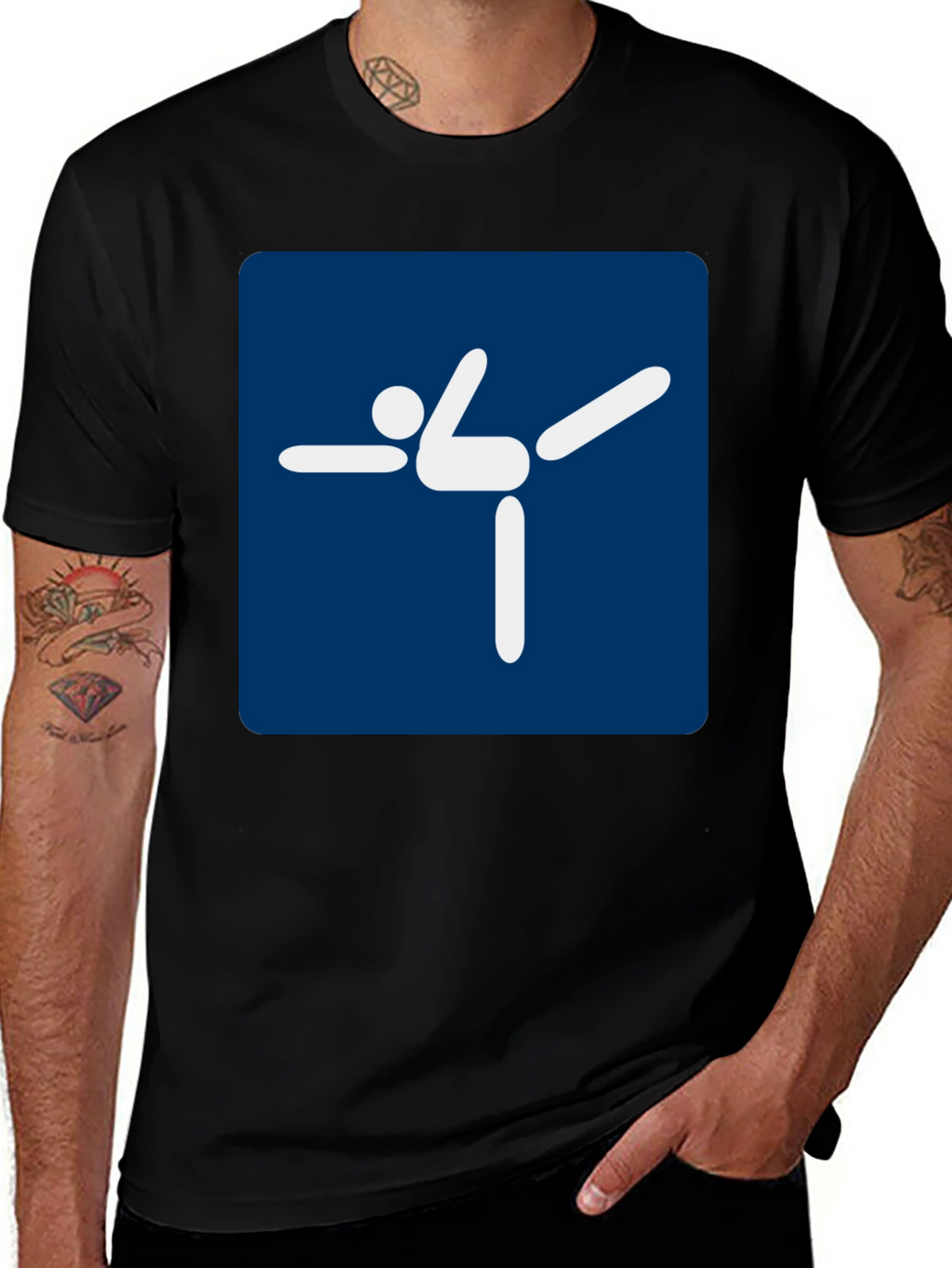 Yoga Pose Graphic Tee - Black