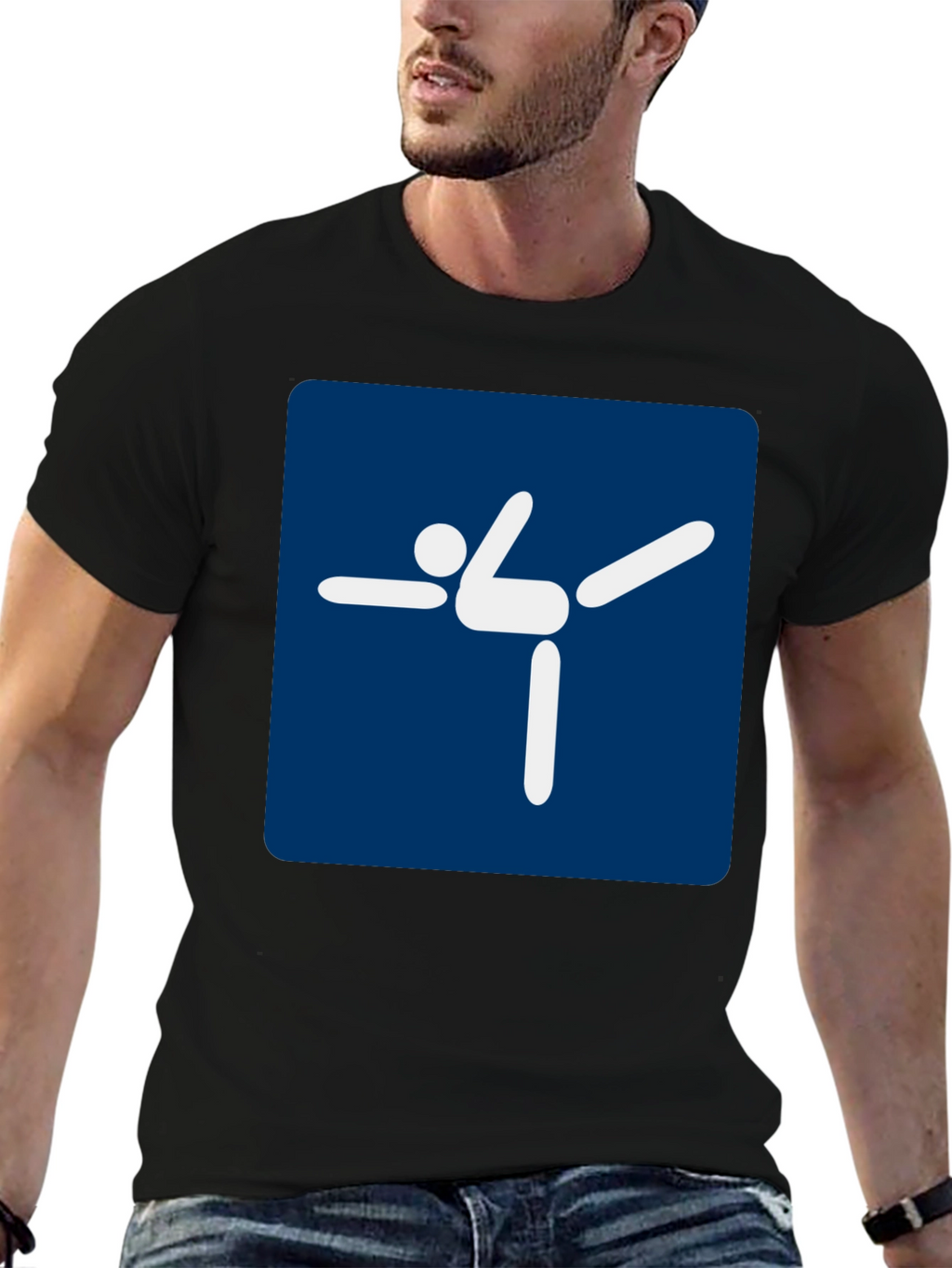 Yoga Pose Graphic Tee - Black