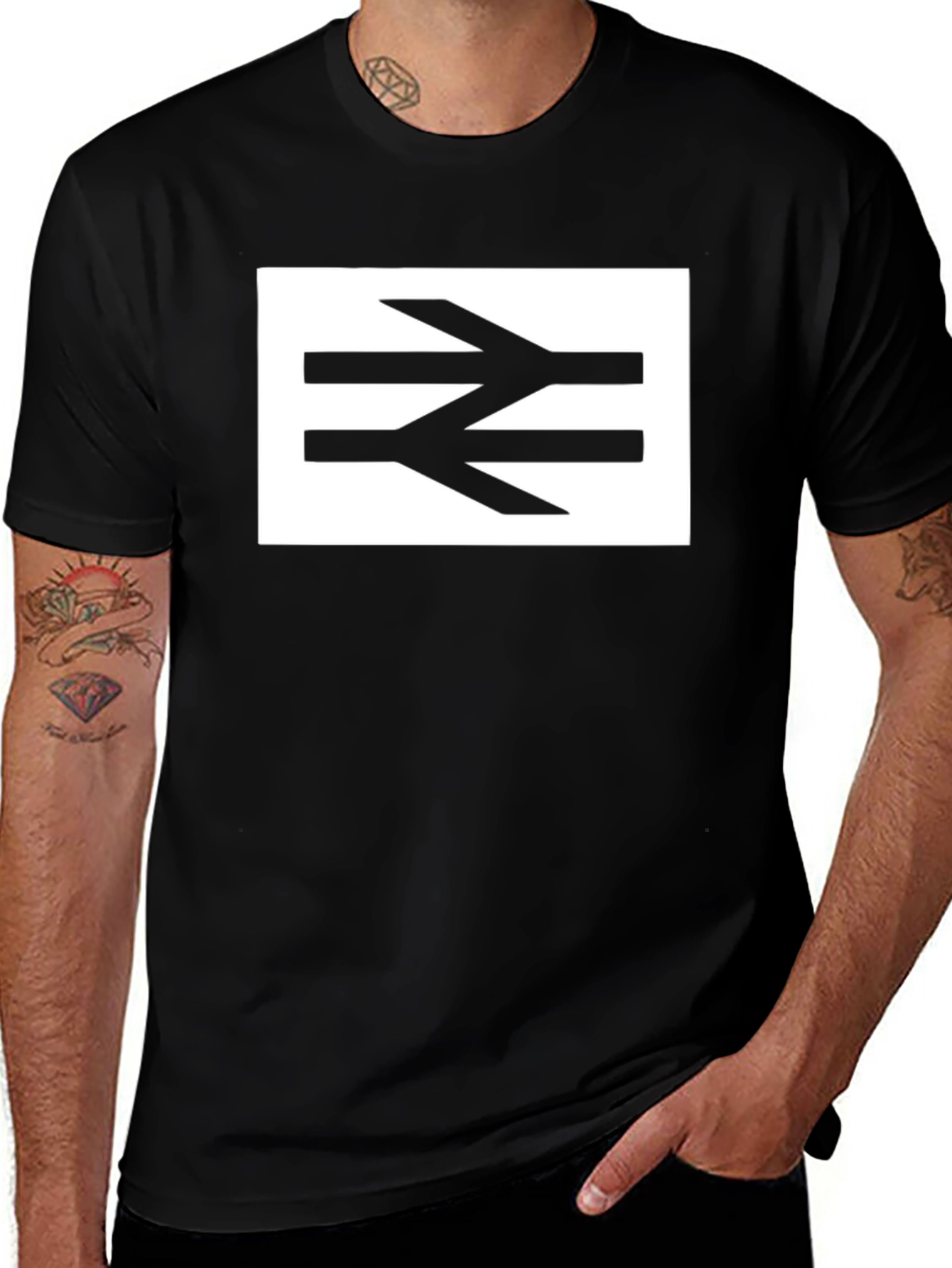 British Rail Logo Tee - Black Cotton Graphic T-Shirt