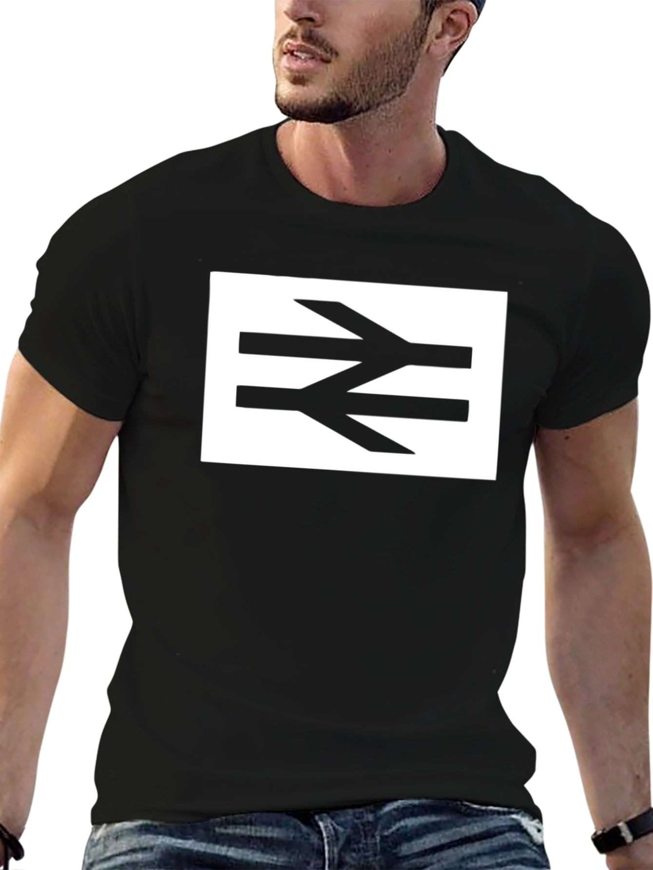British Rail Logo Tee - Black Cotton Graphic T-Shirt