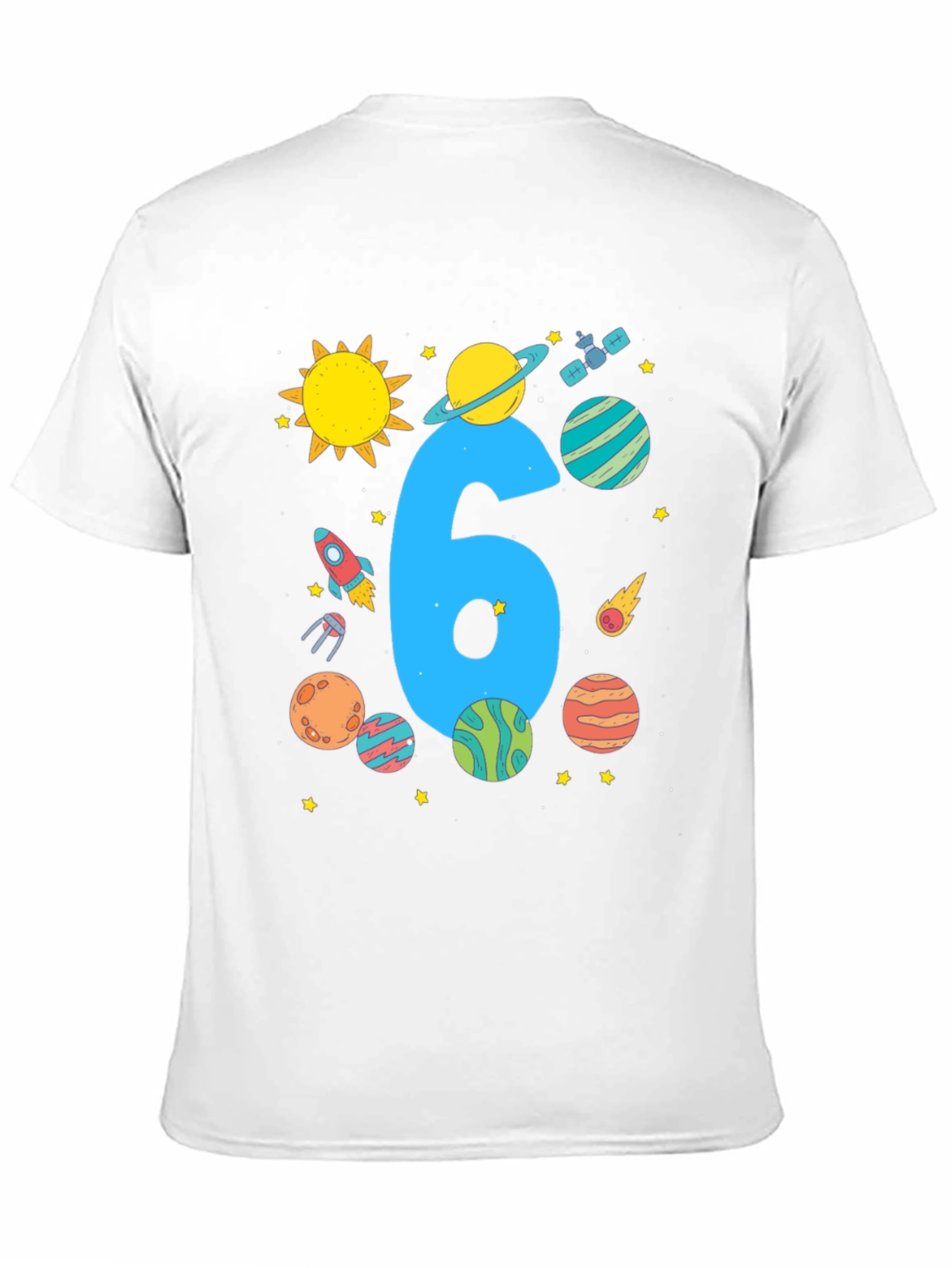 Kids 6th Birthday Space T-Shirt