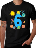 Kids 6th Birthday Space T-Shirt