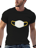 Mask Graphic Black Tee - Stay Safe in Style!