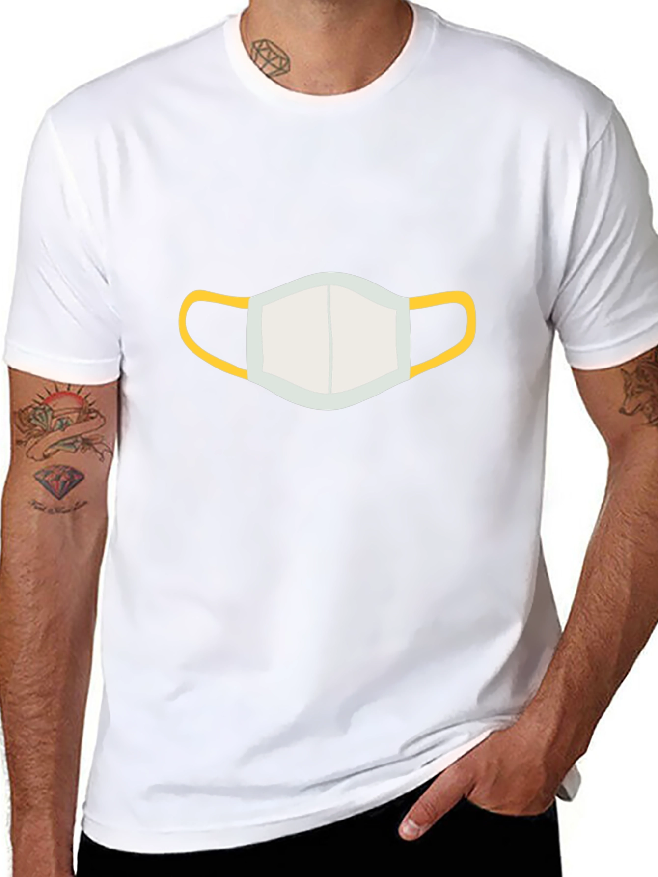 Mask Graphic Black Tee - Stay Safe in Style!