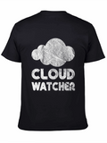 Cloud Watcher Graphic Tee - Black Cotton T-Shirt