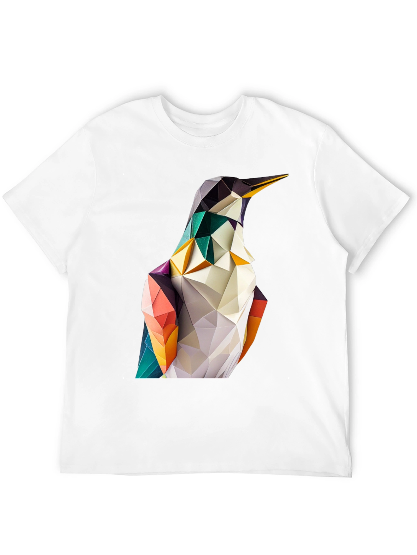 Geometric Penguin Graphic Black T-Shirt