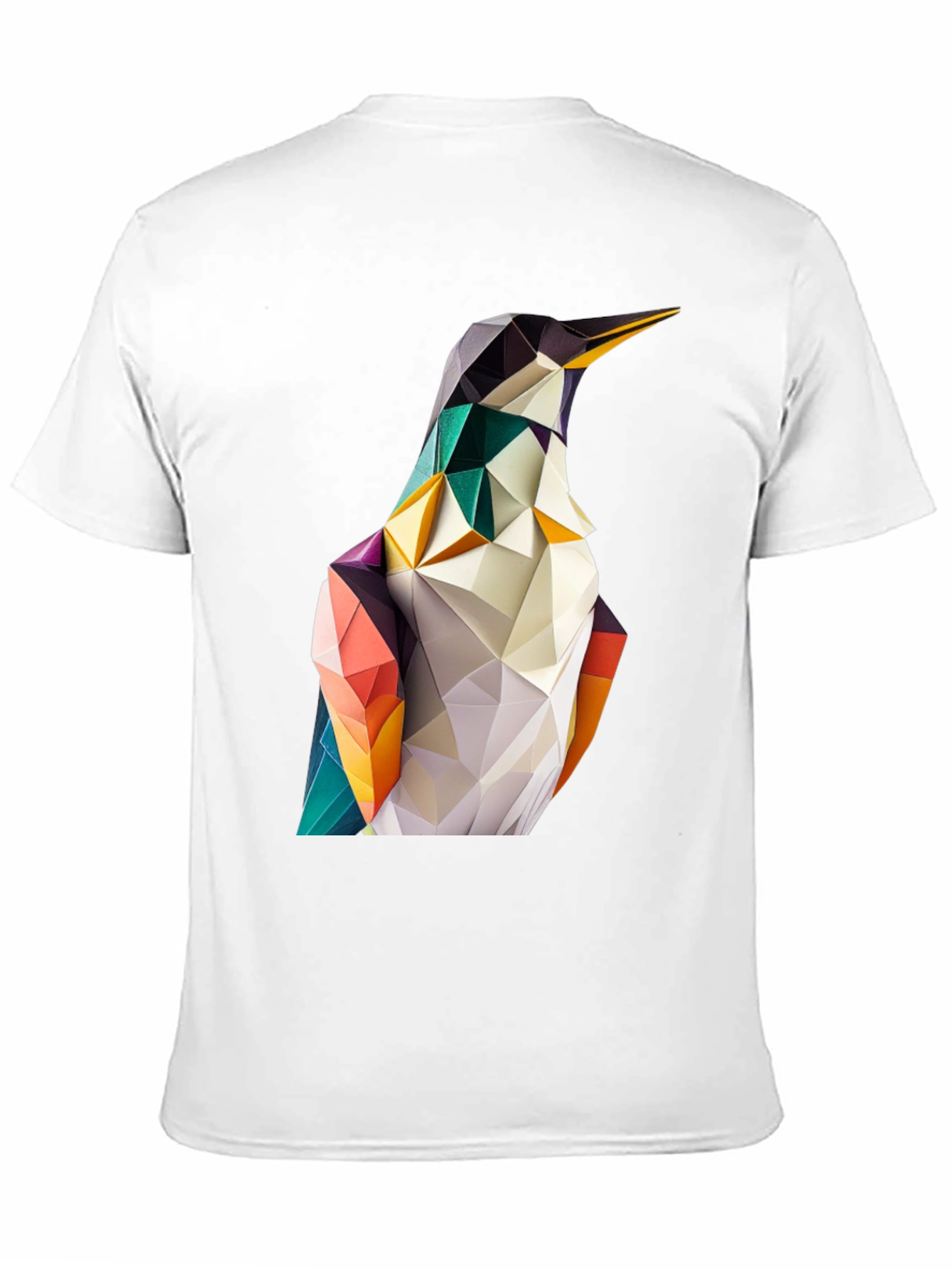 Geometric Penguin Graphic Black T-Shirt