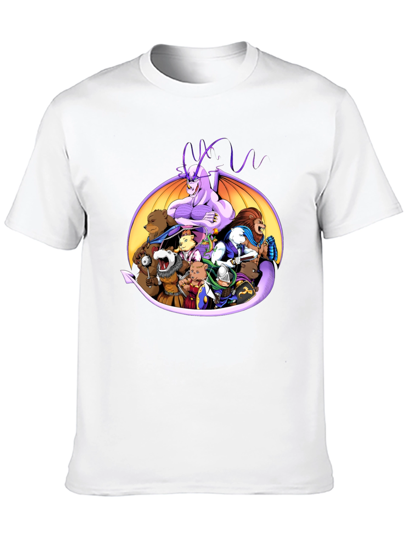 Fantasy Characters Black Crew Neck T-Shirt
