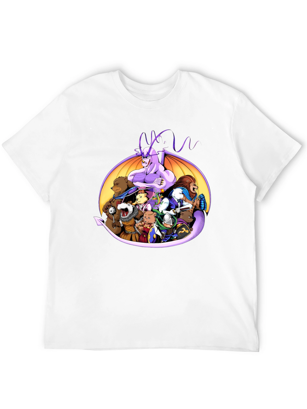 Fantasy Characters Black Crew Neck T-Shirt