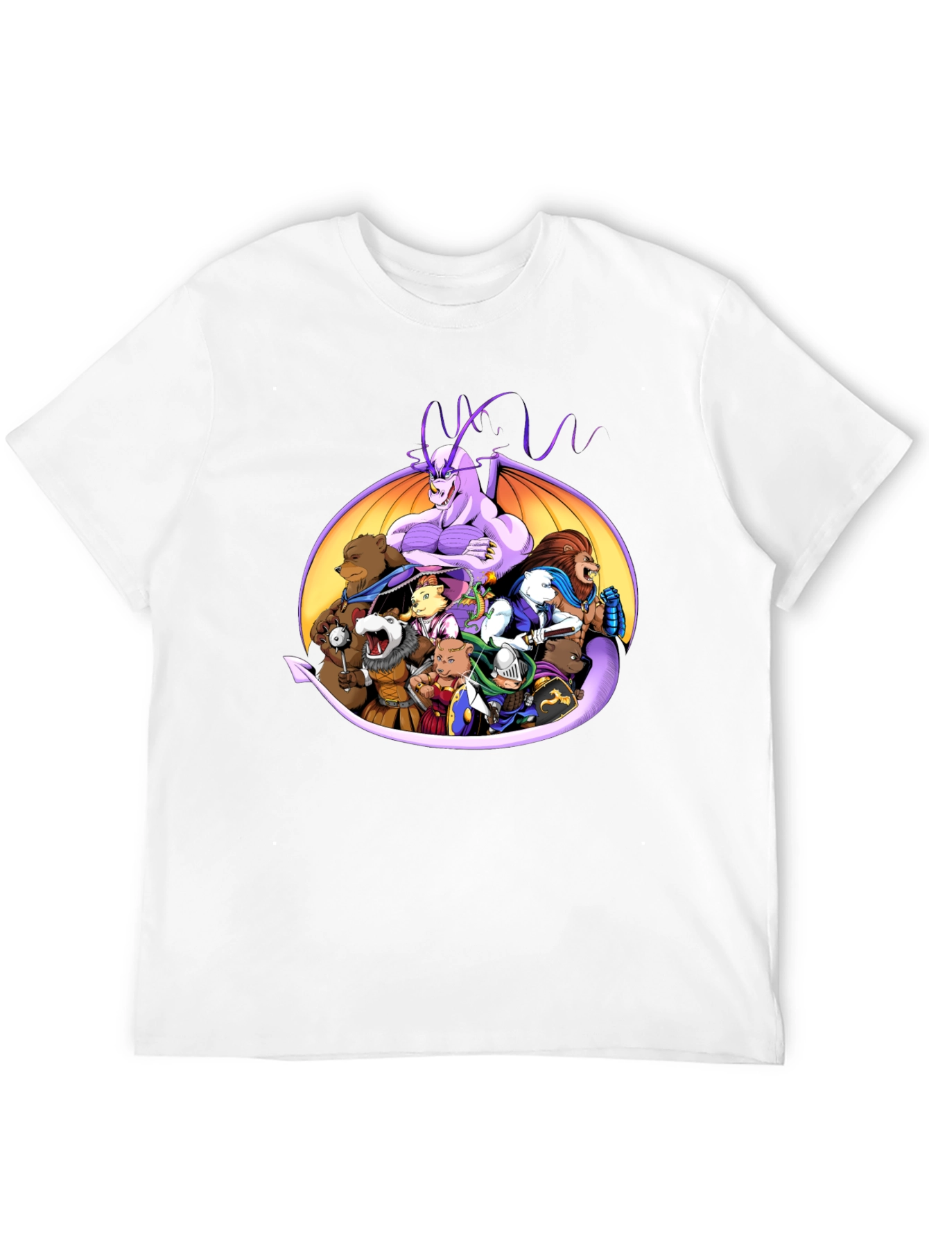 Fantasy Characters Black Crew Neck T-Shirt