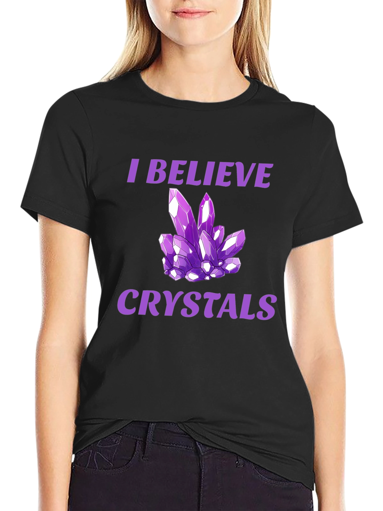 I Believe Crystals Graphic T-Shirt