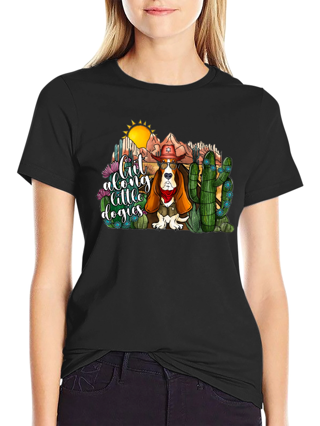Cowboy Dog Tee - Git Along Little Dogies