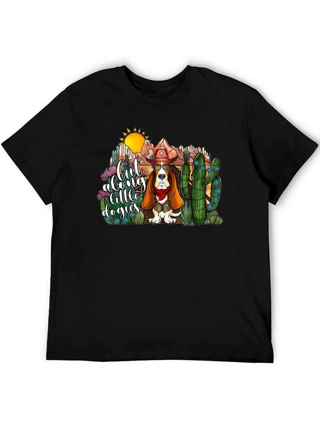 Cowboy Dog Tee - Git Along Little Dogies