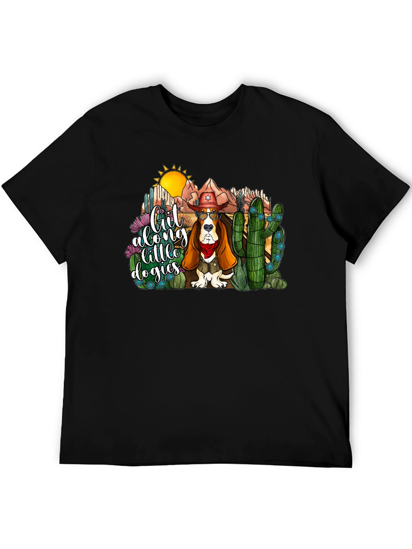 Cowboy Dog Tee - Git Along Little Dogies