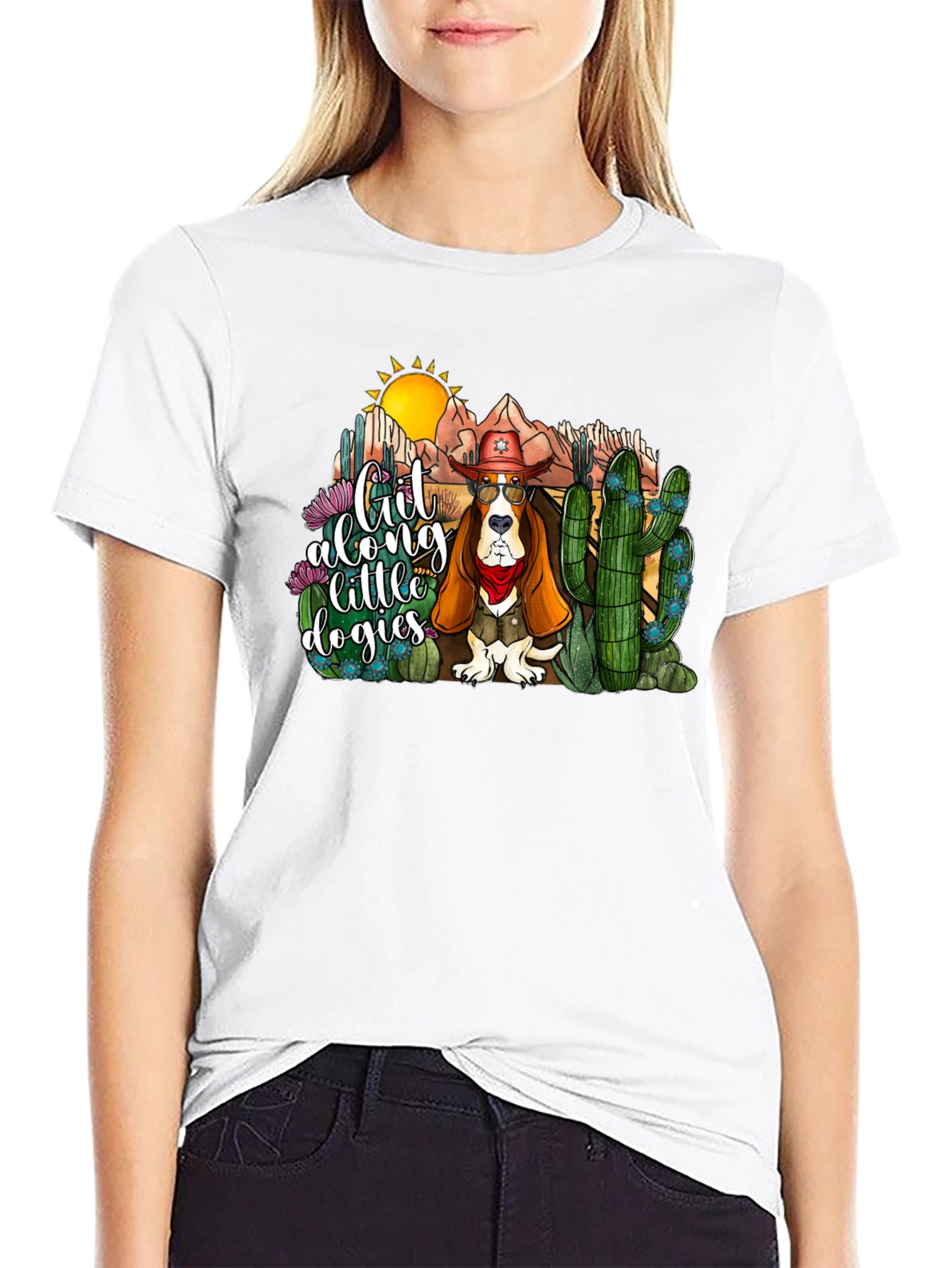 Cowboy Dog Tee - Git Along Little Dogies