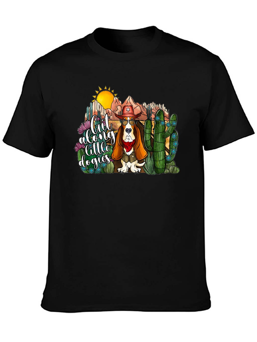 Cowboy Dog Tee - Git Along Little Dogies