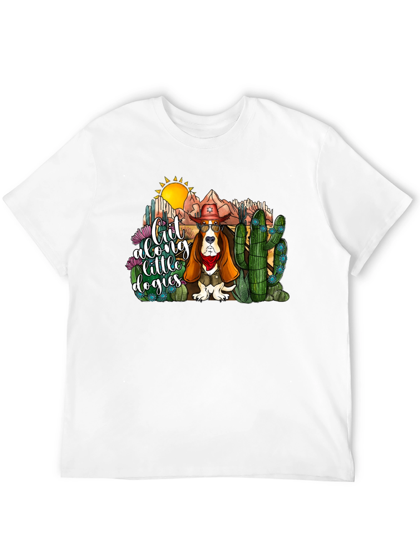 Cowboy Dog Tee - Git Along Little Dogies