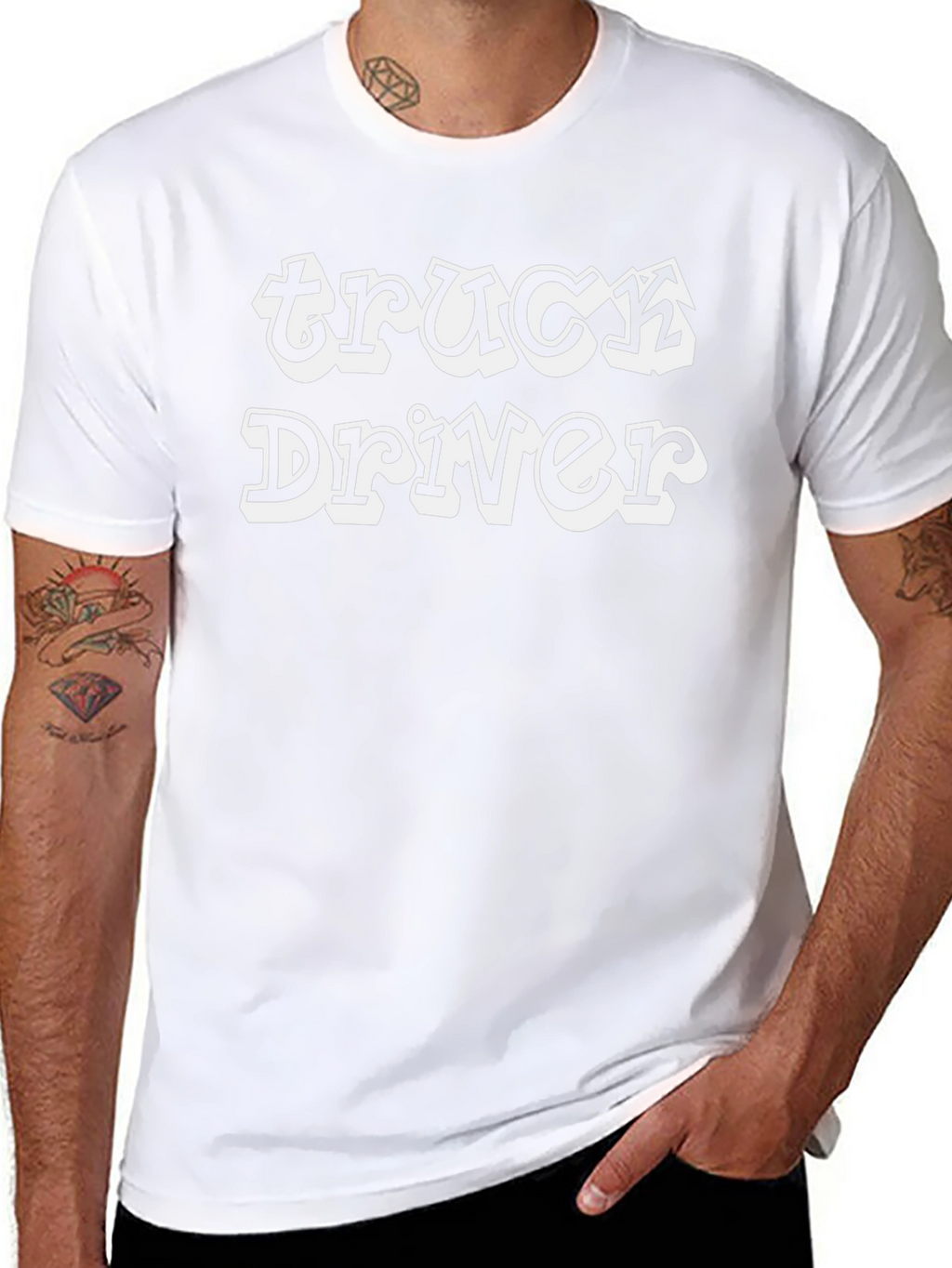 Truck Driver Graphic Print Black T-Shirt