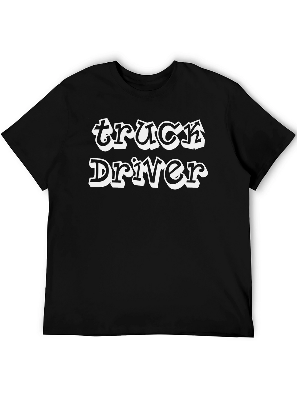 Truck Driver Graphic Print Black T-Shirt