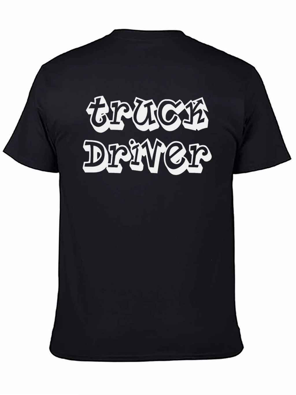 Truck Driver Graphic Print Black T-Shirt