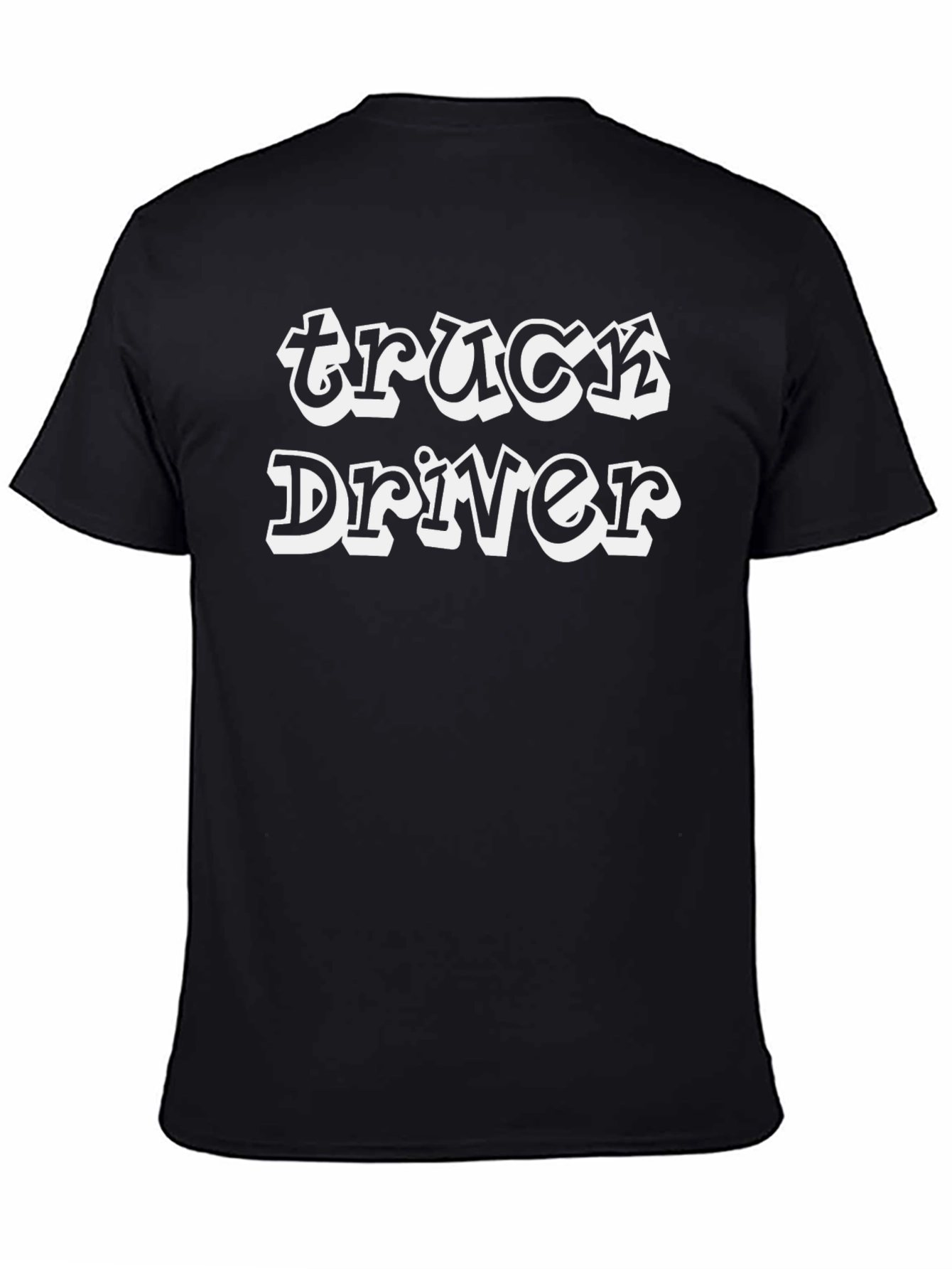 Truck Driver Graphic Print Black T-Shirt