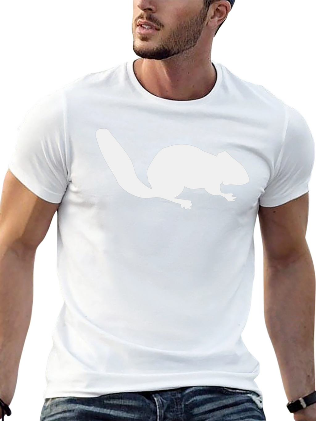 Beaver Silhouette Graphic T-Shirt - Black