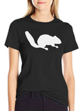 Beaver Silhouette Graphic T-Shirt - Black